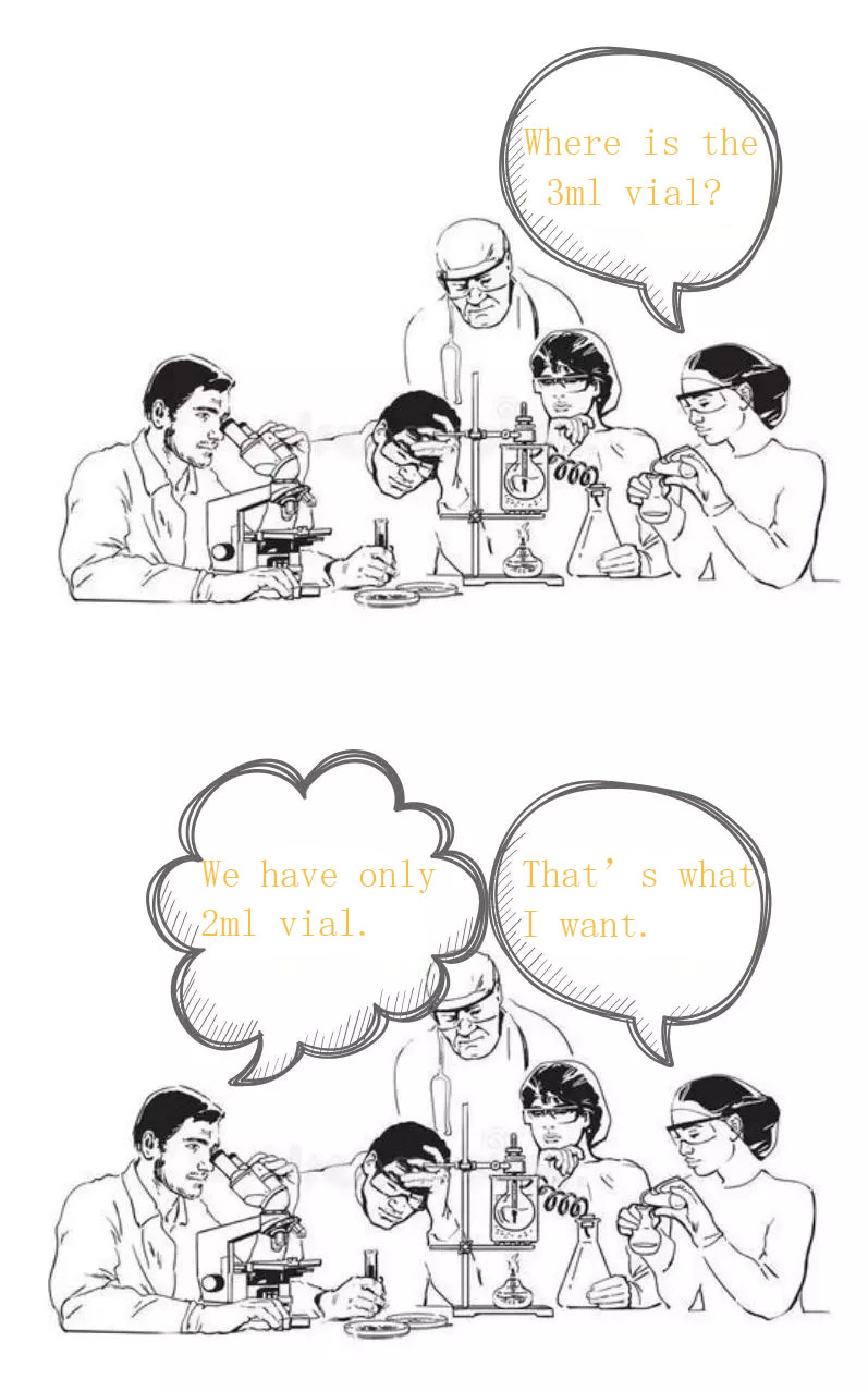 2ml hay 3ml lọ? Không, nó là ISO 2R